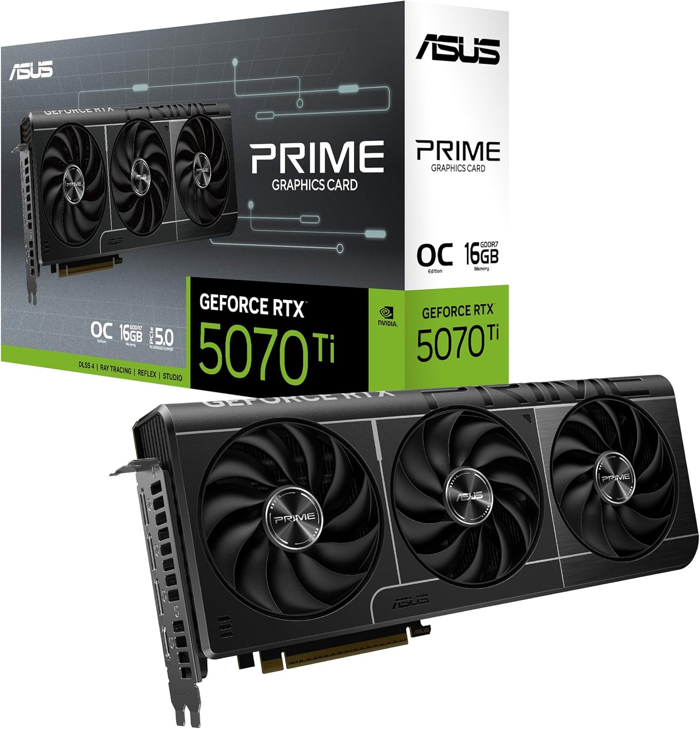 ASUS Prime GeForce RTX 5070 Ti 16GB GDDR7 OC Edition Tarjeta gráfica