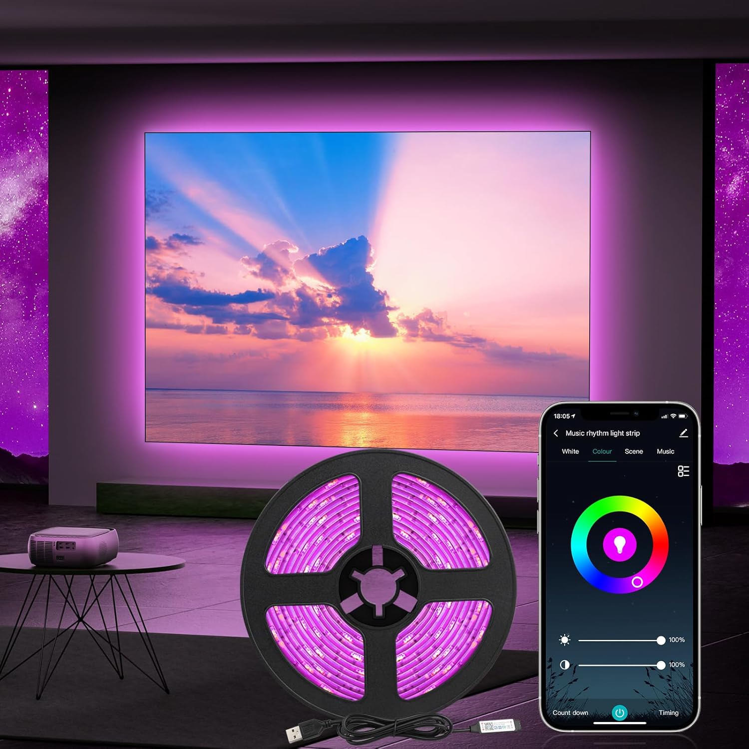 Tira LED 5m RGB WiFi Modo