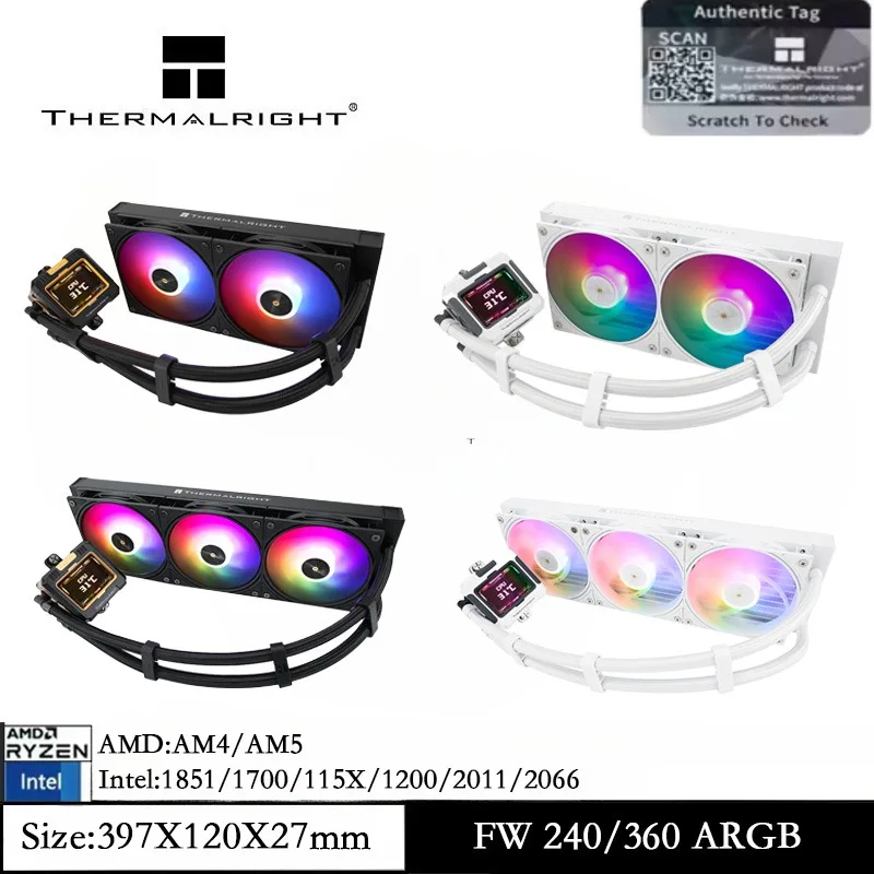 Thermalright FW 360 ARGB CPU refrigeración por agua con 3 ventiladores PWM