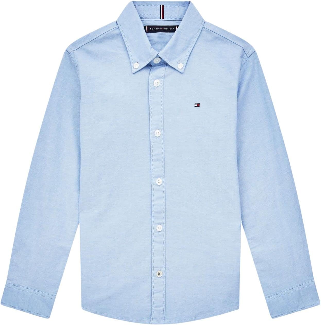 Tommy Hilfiger Camisa Chicos Oxford Tejido elástico, Azul (Calm Blue), 5 Años