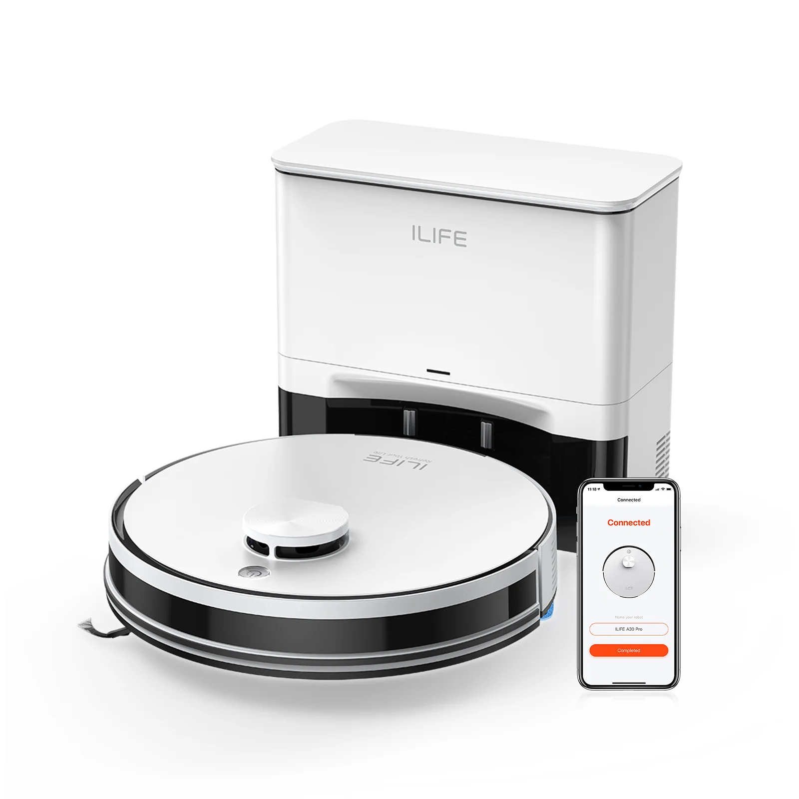 Aspiradora Robótica ILIFE A30 Pro con Estación de Autovaciado Automático, Succión Pot