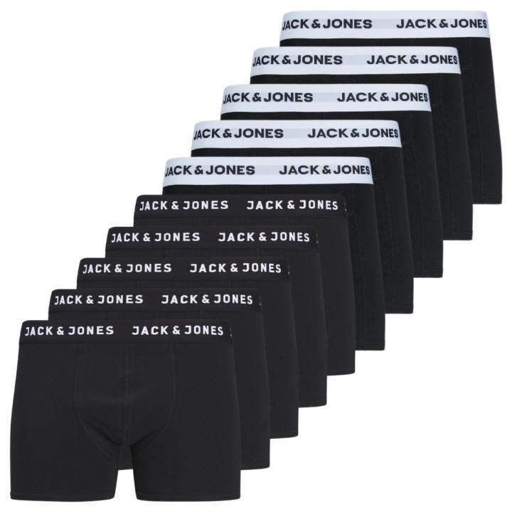 Jack & Jones Jacdaniel - Pack de 10 Bóxers de Algodón Elástico para Hombre - Negro/Bl