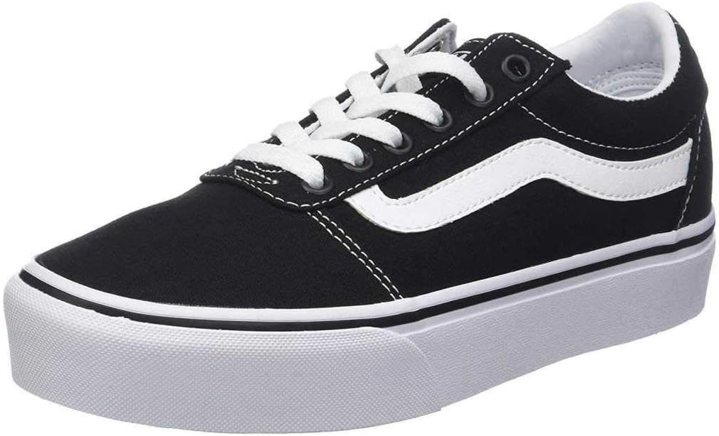 Vans Ward Platform, Zapatillas Mujer, Canvas Black White, 37 EU
