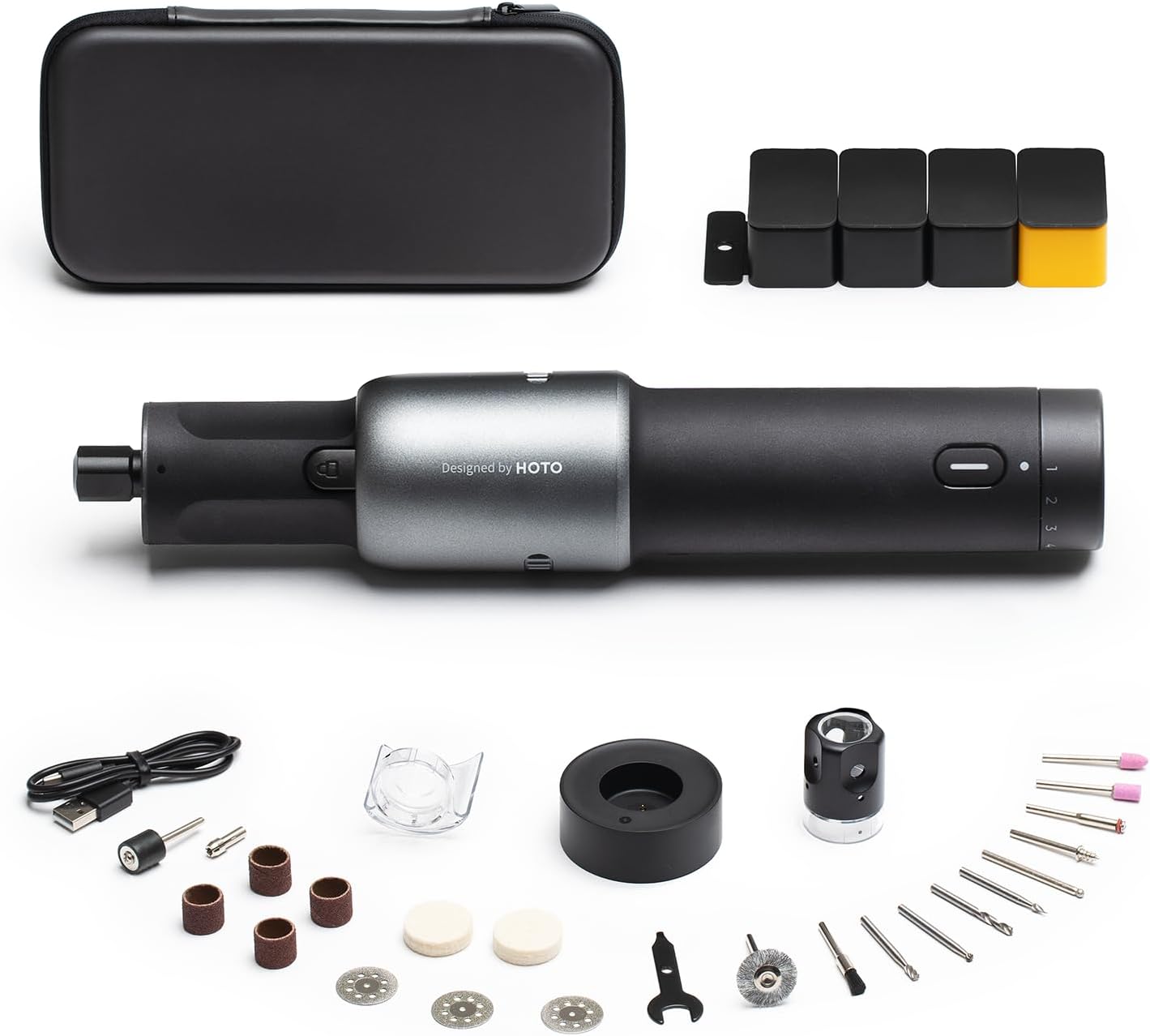 __HOTO Mini Amoladora 3.6V con 35 Accesorios, Kit Rotativa__