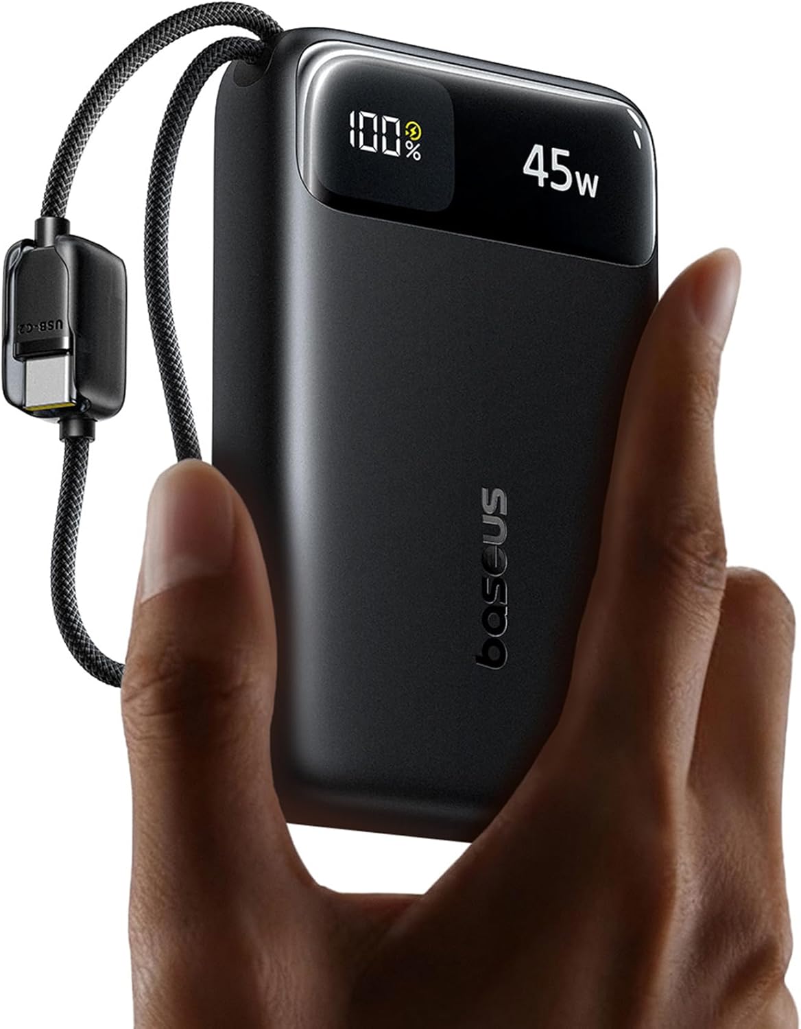 Baseus FC11 Powerbank 45W 20000mAh con 2 Cables USB-C Integrados, Batería Externa Car
