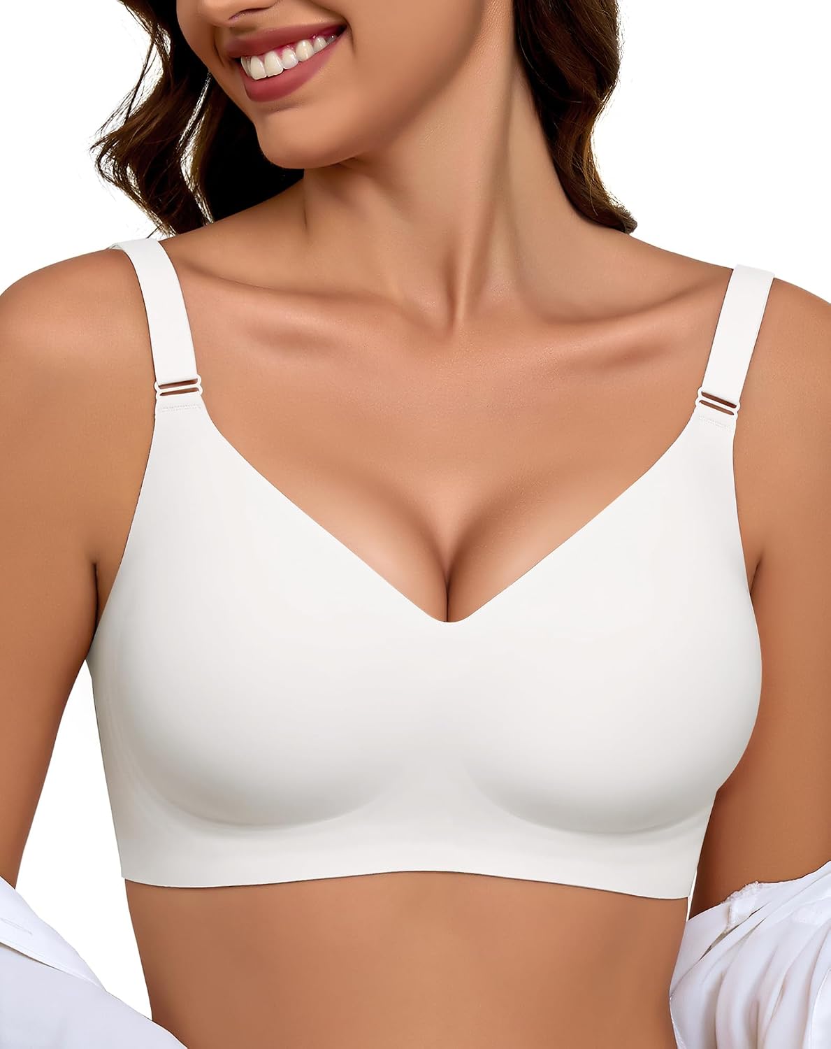 Sujetador sin Aros Mujer Cómodo Sujetadores sin Aro Bralette sin Costuras