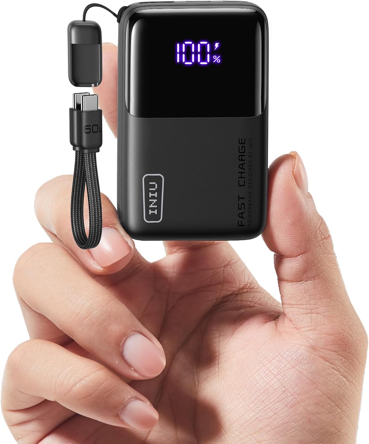INIU 10000mAh Power Bank, Ultra Mini 45W Carga Rápida Bateria Externa | Cable USB C D