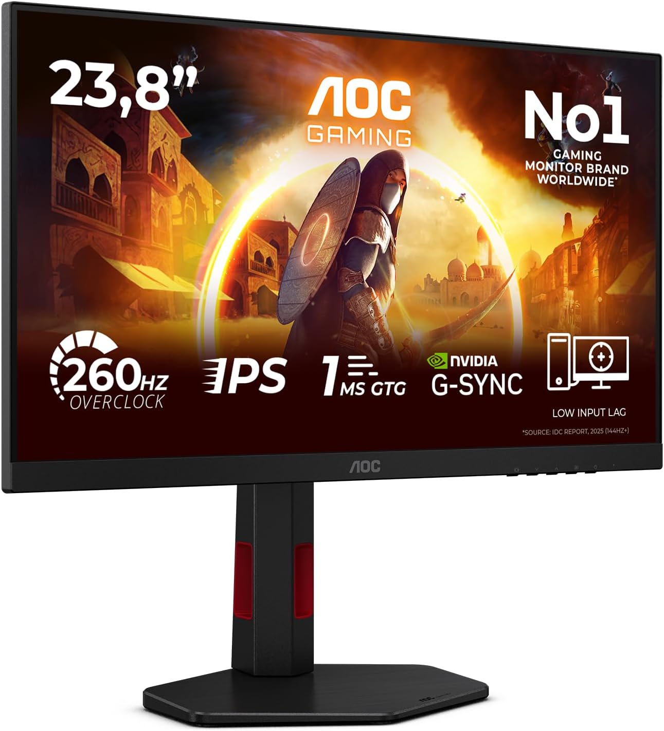 AOC 24G4ZR Gaming Monitor 24 Pulgadas 260Hz Panel Fast IPS, 1ms GtG, HDR10, G-Sync Co
