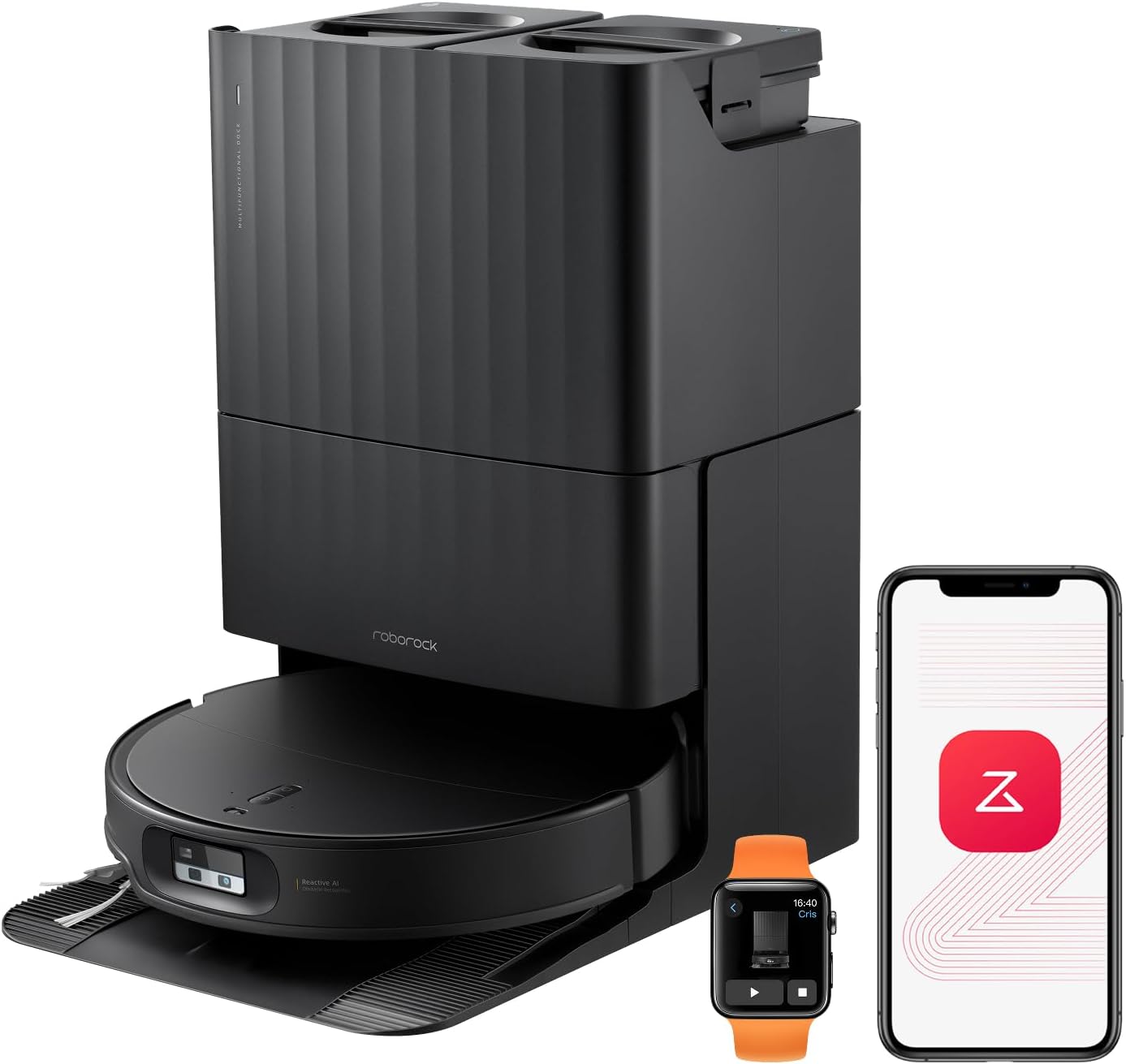 roborock Qrevo Edge 2 Robot Aspirador Succión Extrema de 25000 Pa, Negro | Succión de