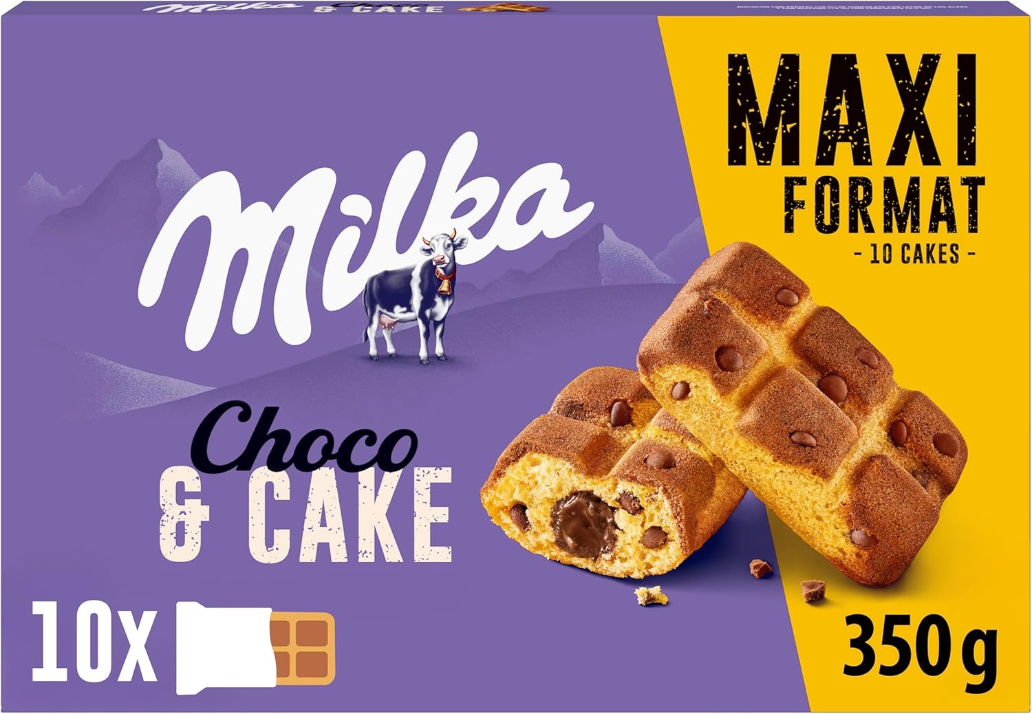 Pack 16 Milka Cake & Choc Bizcocho con Pepitas de Chocolate 175 g