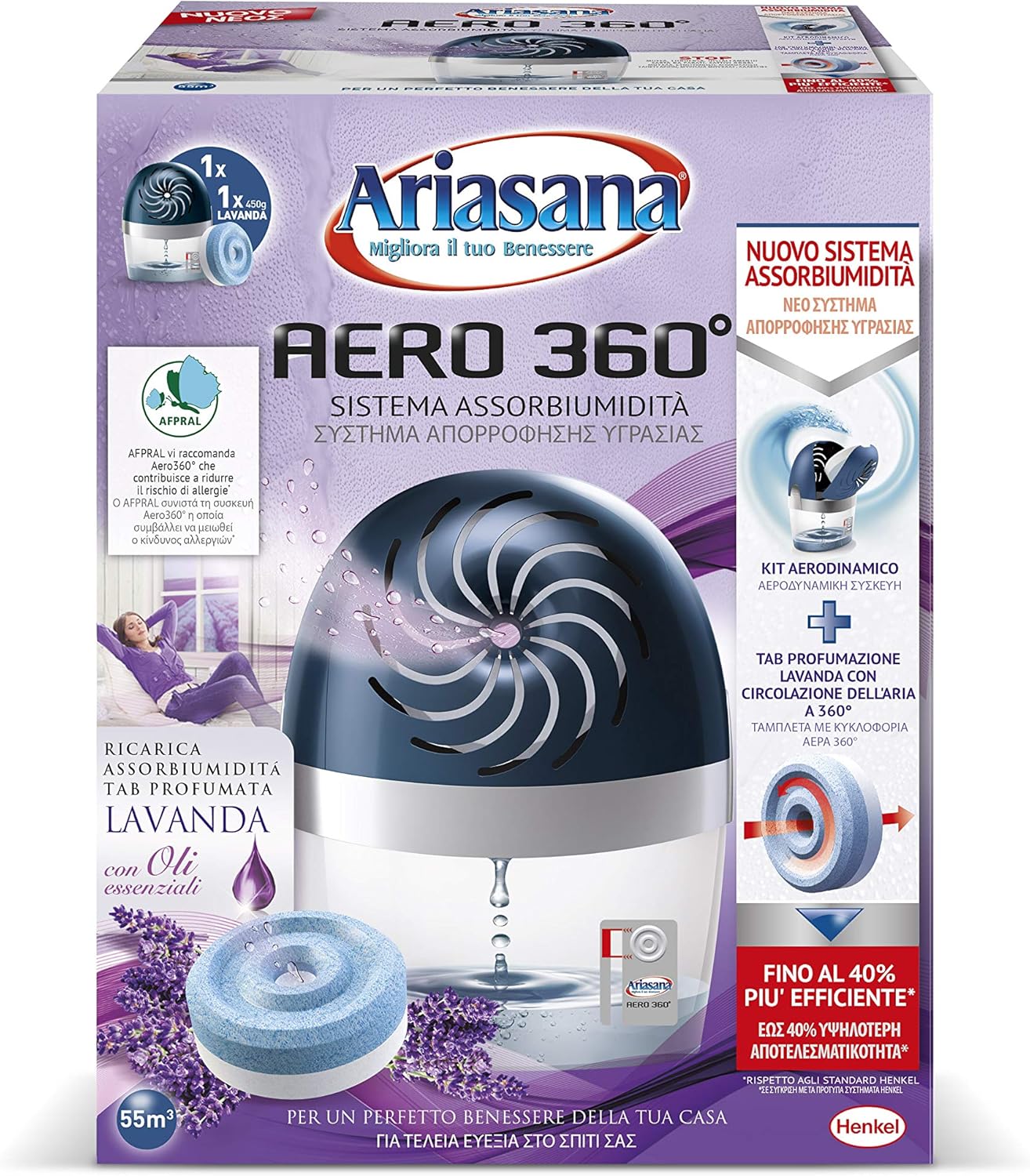 Ariasana Aero 360 Kit Antihumedad Lavanda 450 g
