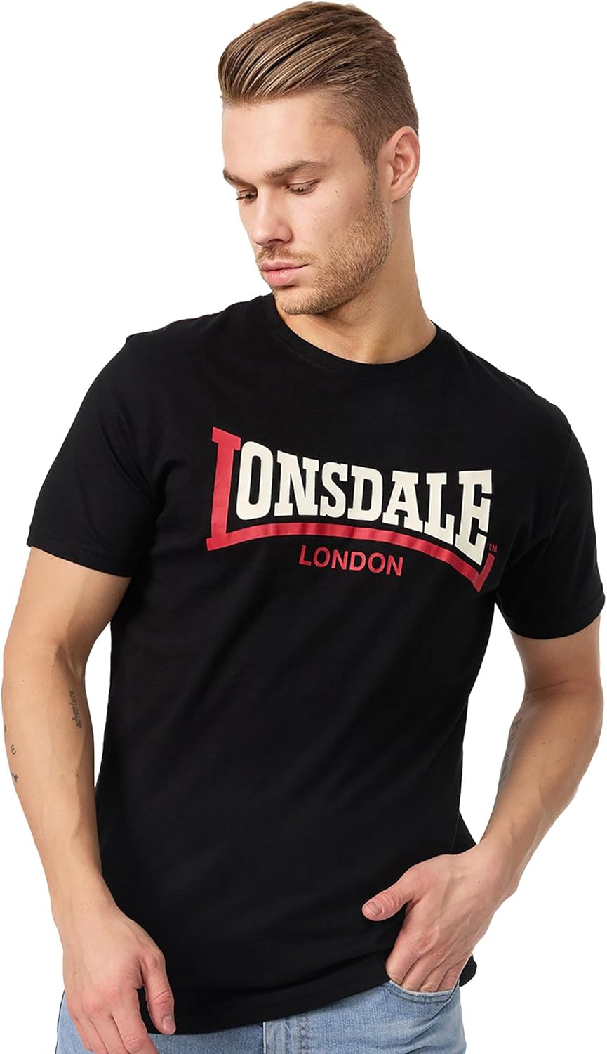 Lonsdale London Two Tone Camiseta Hombre Negro