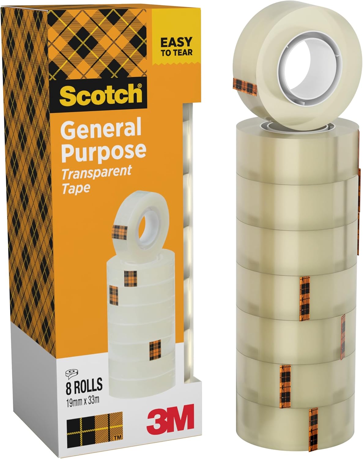 Scotch 508 Cinta Adhesiva Transparente Pack 8 Rollos 19mm x 33m