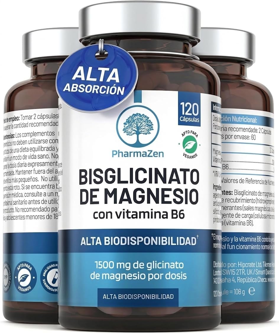 PharmaZen Bisglicinato de Magnesio 1500 mg 120 Cápsulas