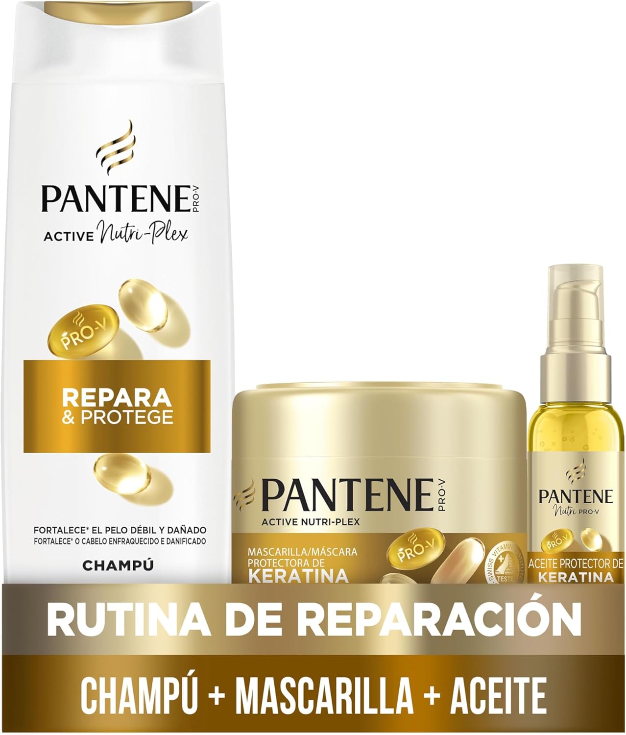 Pack 2 Pantene Pro-V Repara Y Protege Champú Pelo Dañado 1L