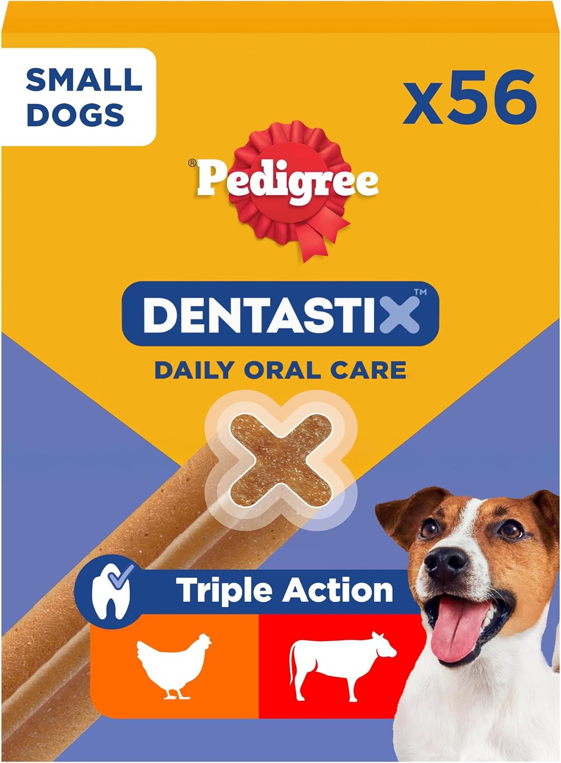 Pack 2 Pedigree Dentastix 56 Masticables Dentales Pollo y Buey 880 g