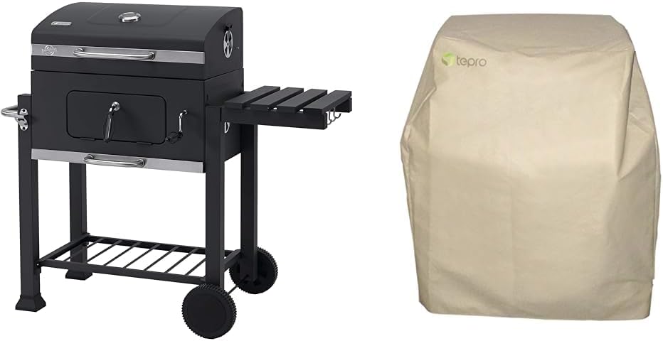 Tepro Toronto Click Barbacoa de Carbón Antracita y Acero Inoxidable