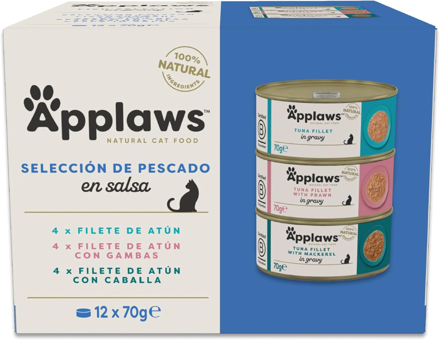 Pack 12 Applaws Comida Húmeda para Gatos Adultos 70 g
