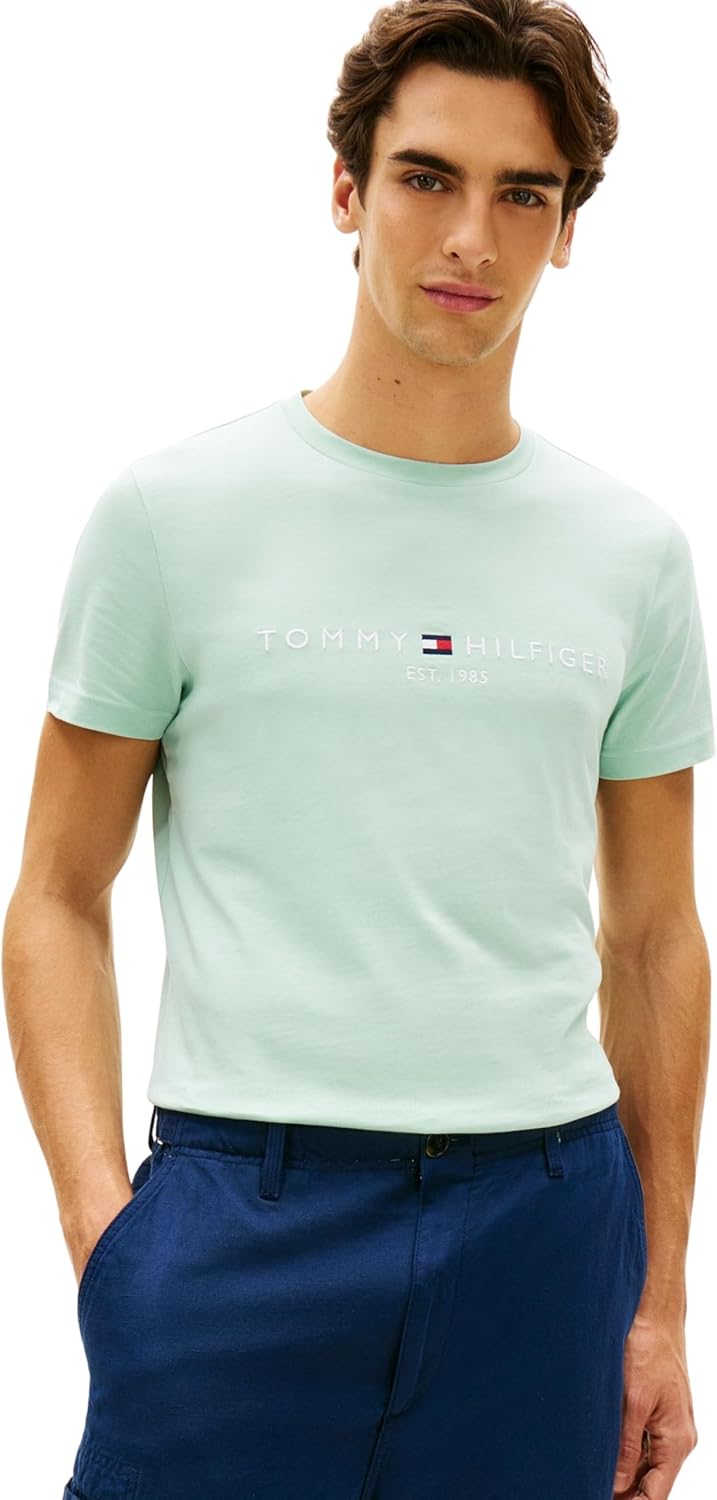 Tommy Hilfiger Tommy Logo tee MW0MW11797 S/S Camiseta para Hombre, Verde, M 🇪🇸