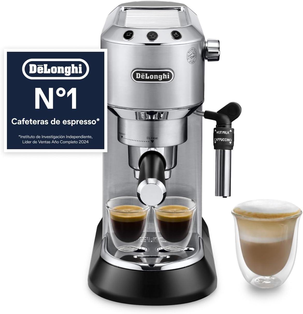De’Longhi Dedica – Cafetera de Bomba de Acero Inoxidable para Café Molido o Monodosis