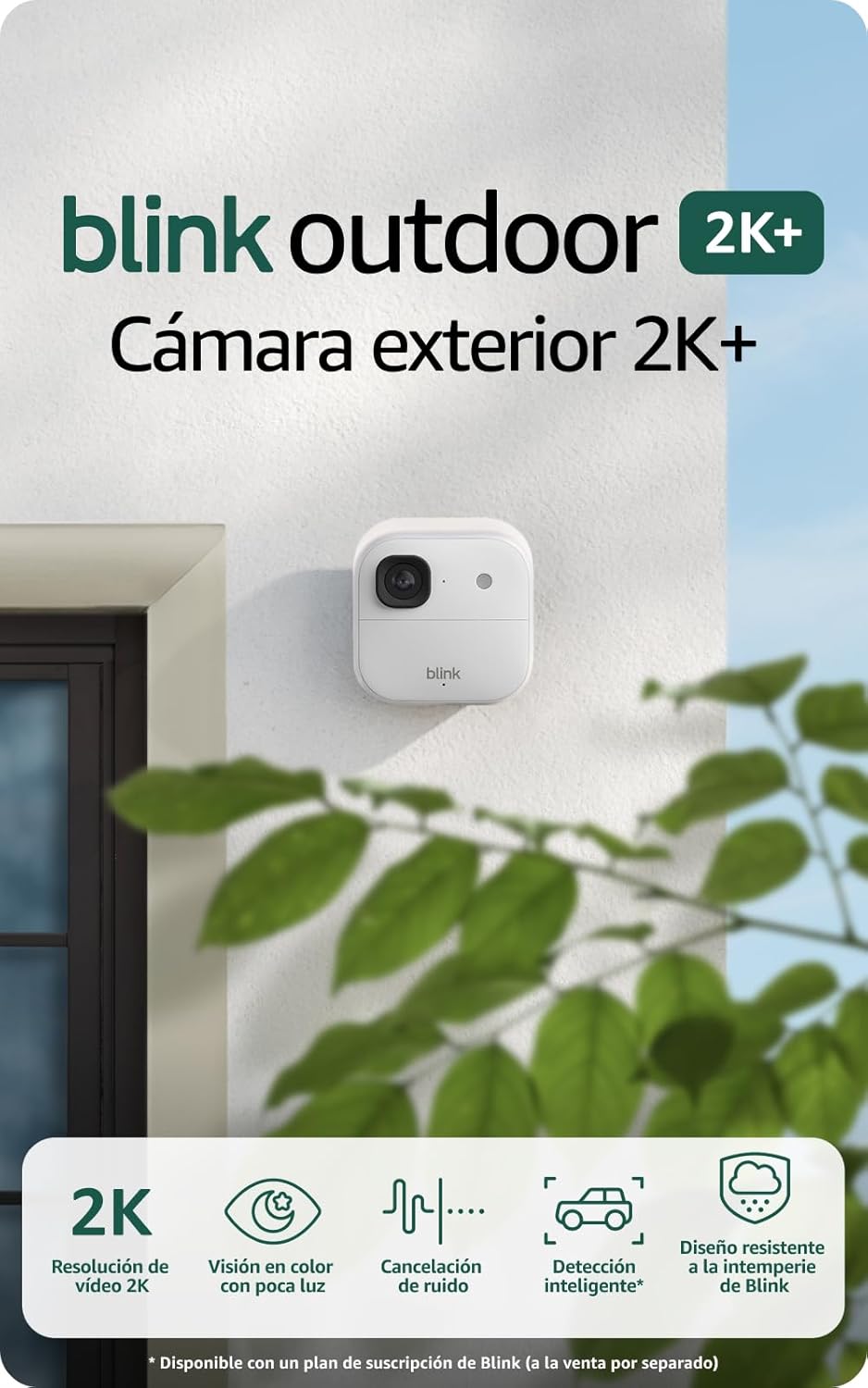 Cámara exterior 2K  Blink (última generación) — cámara de seguridad inteligente inalá