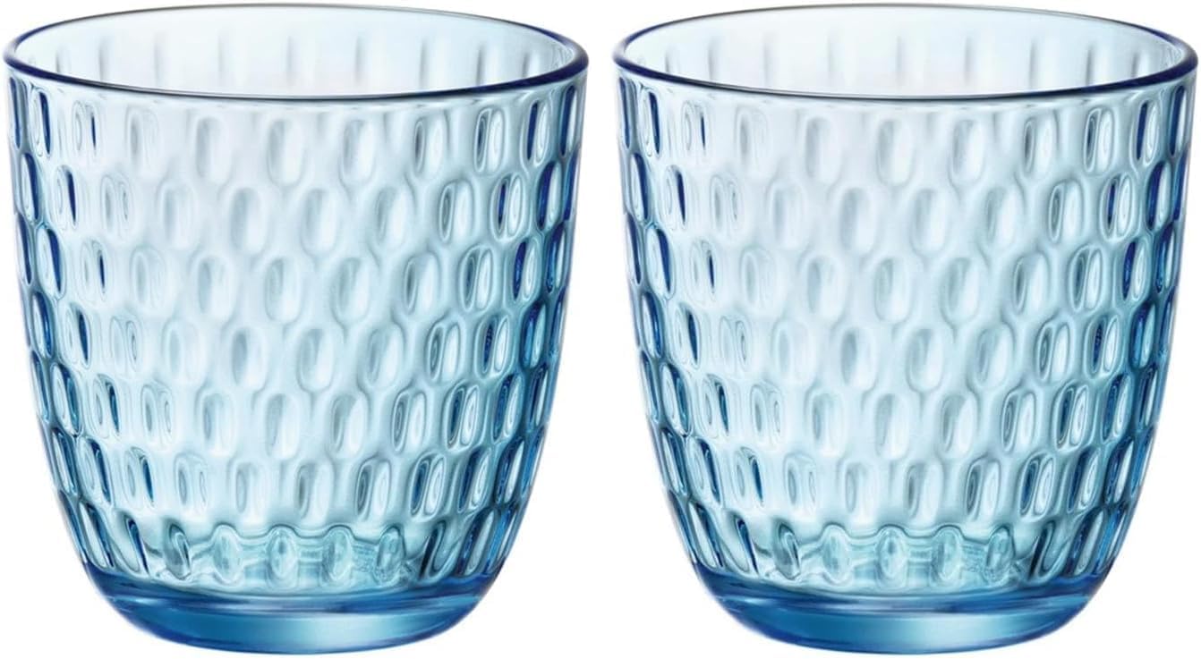 Rocco Bormioli Slot Vaso de vidrio, Turquesa, 6 Unidad (Paquete de 2), 6 🇪🇸