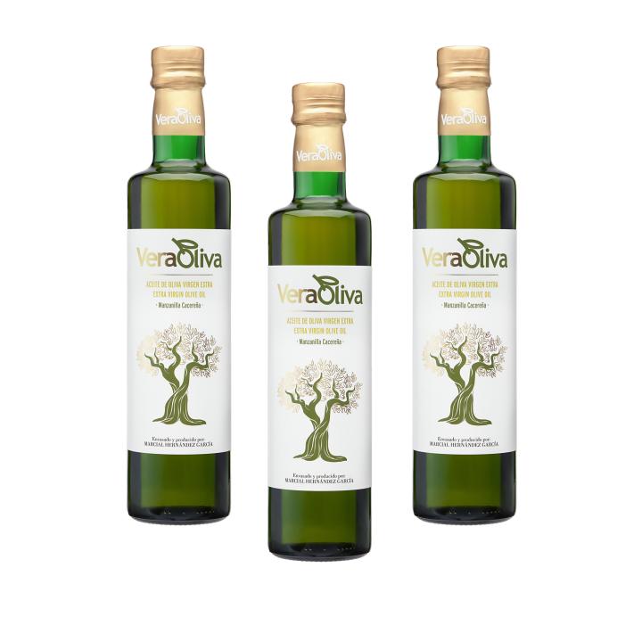Pack Aceite de Oliva Virgen Extra Veraoliva – 3 Botellas cristal de 500ml – Nueva Cam