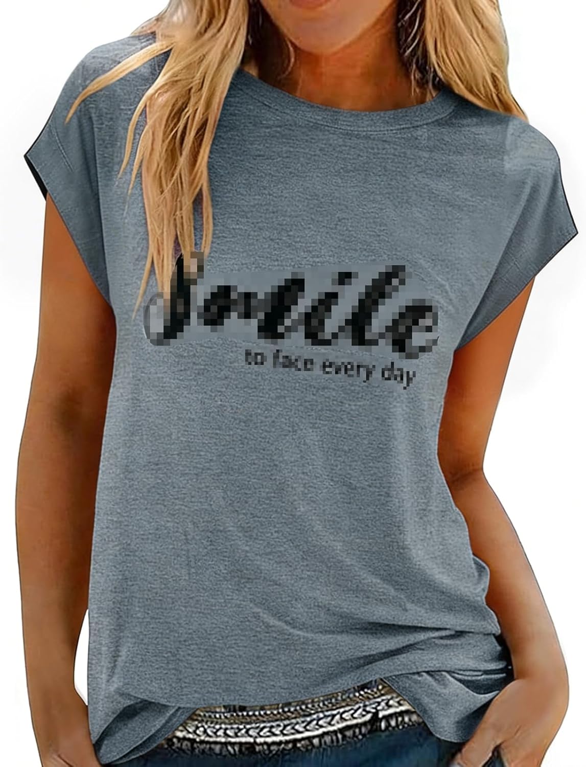 CMTOP Camisetas Manga Corta Mujer Verano Cuello Redondo T-Shirt Estampado Casual Cami