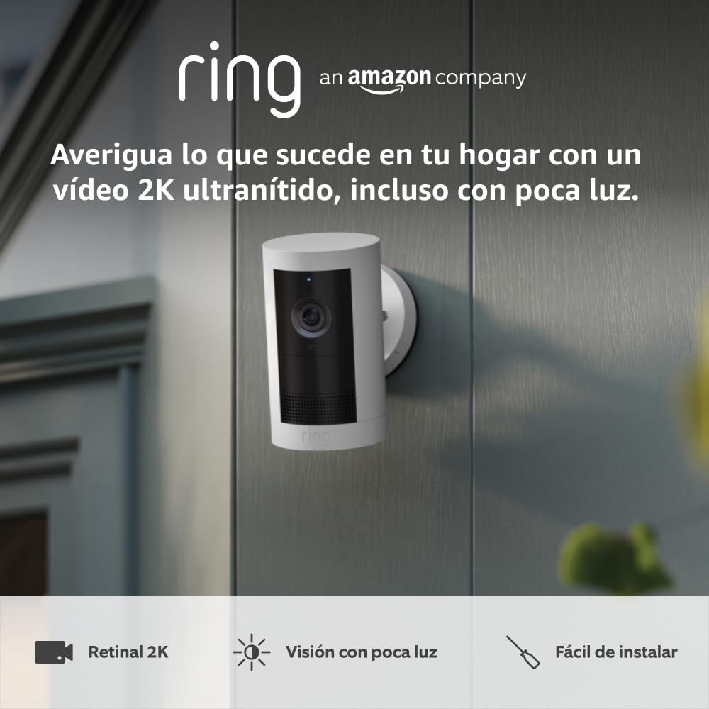 Ring | Cámara exterior Plus con batería (Outdoor Camera Plus última generación) | Víd