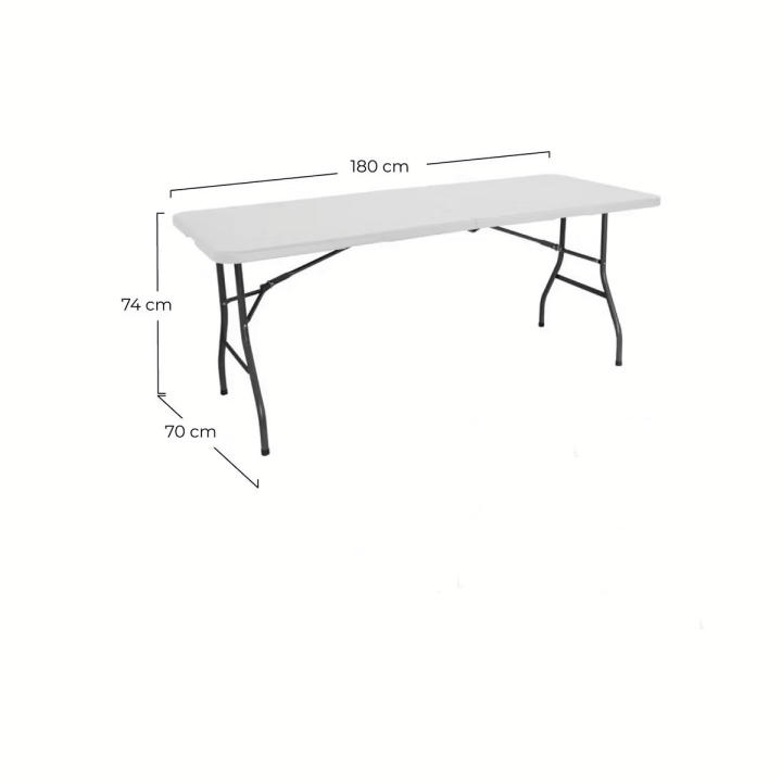 Mesa Plegable Resina Reforzada Nyana Home 180x74x74cm  Camping, Jardín y Eventos  Ace
