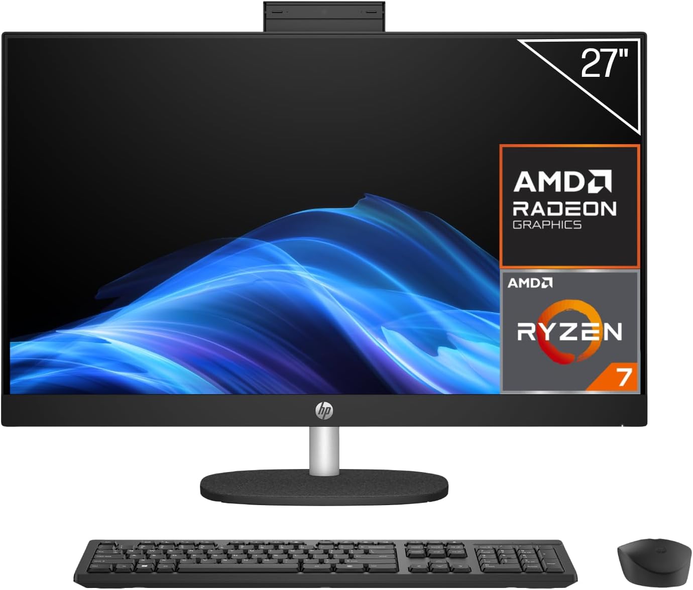 HP All-in-One 27-cr0062ns, PC Todo en Uno 27” FHD, AMD Ryzen 7 7730U, 16GB RAM, 512GB