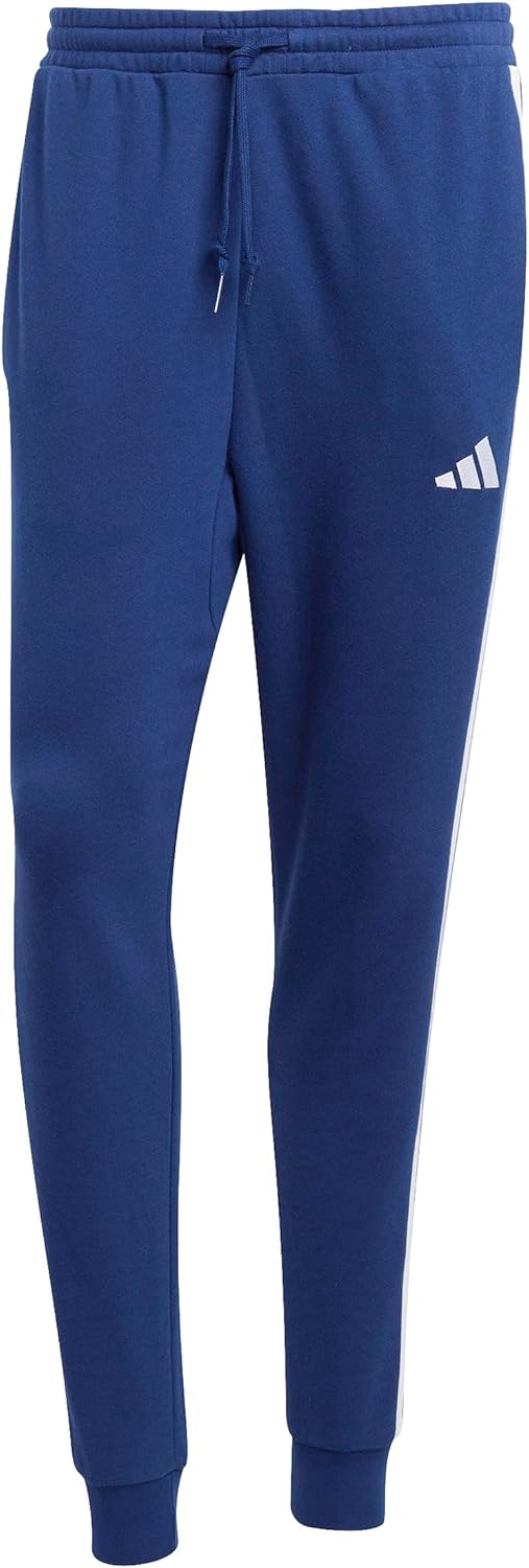 adidas Hombre Essential Three Stripes French Terry Pants, Dark Blue/White, S 🇪🇸