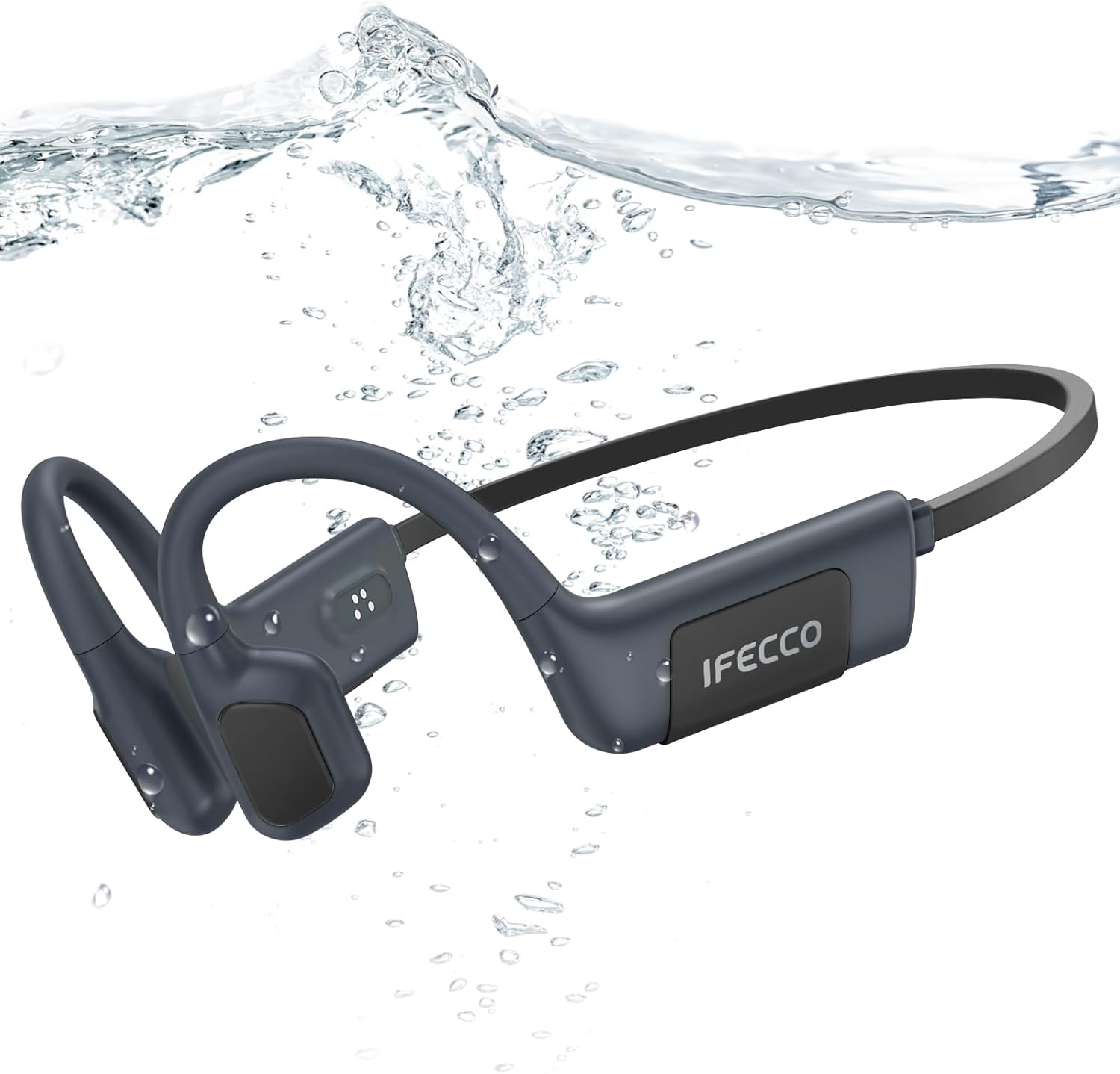 IFECCO Auriculares Conduccion Osea Natacion – IP68 Resistente al Agua Cascos para Nad