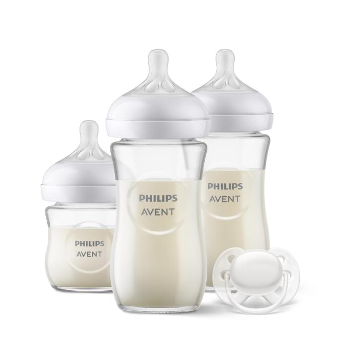 Philips AVENT Pack Natural Response, incluye 1 biberón de cristal 120ml,  2 biberones