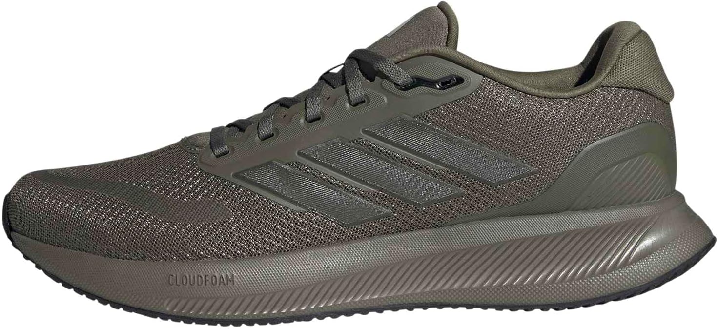 adidas Hombre Runfalcon 5 Running Shoes, Olive Strata/Shadow Olive/Core Black, 44 EU 