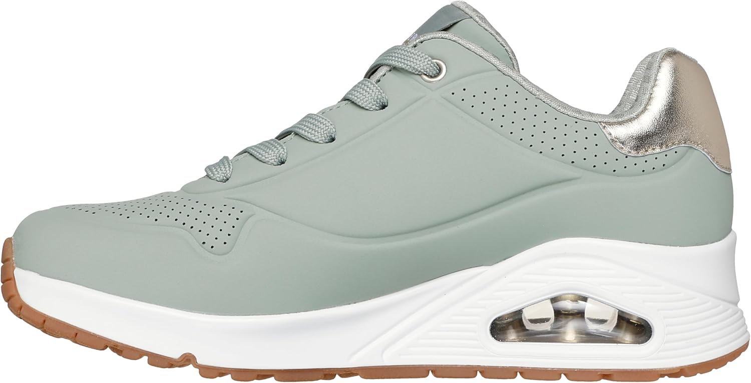 Skechers Uno Golden Air Zapatillas para Mujer, Sage Durabuck/Silver Trim, 42 EU 🇪🇸