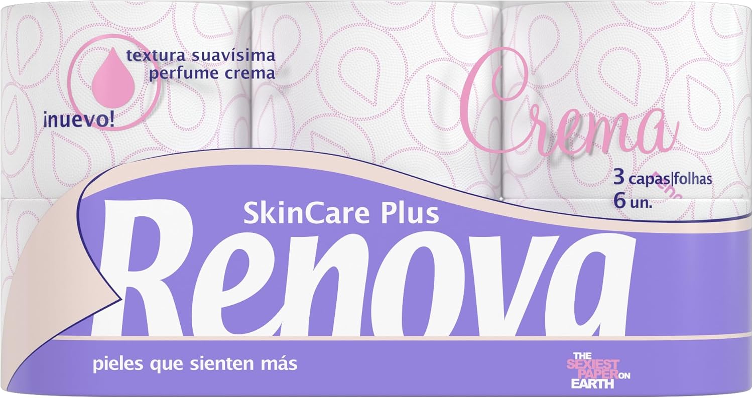 Renova Skin Care Plus Papel Higiénico Decorado Perfumado – 6 Rollos 🇪🇸