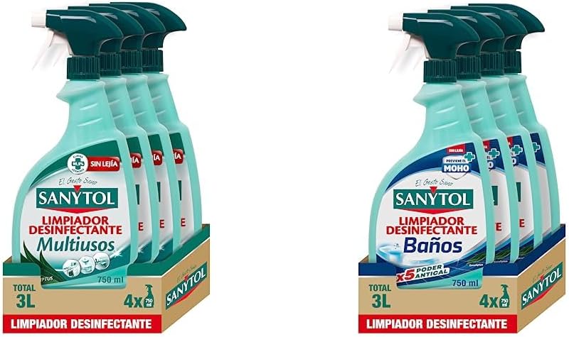 Sanytol – Limpiador Desinfectante Multiusos, Elimina Bacterias, Hongos y Virus Sin Le