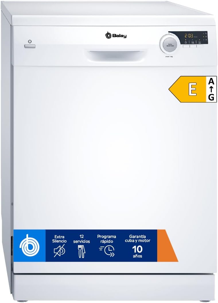 Balay – Lavavajillas de libre instalación, 60 cm, 12 servicios, Auto Diario, Pausa Ca