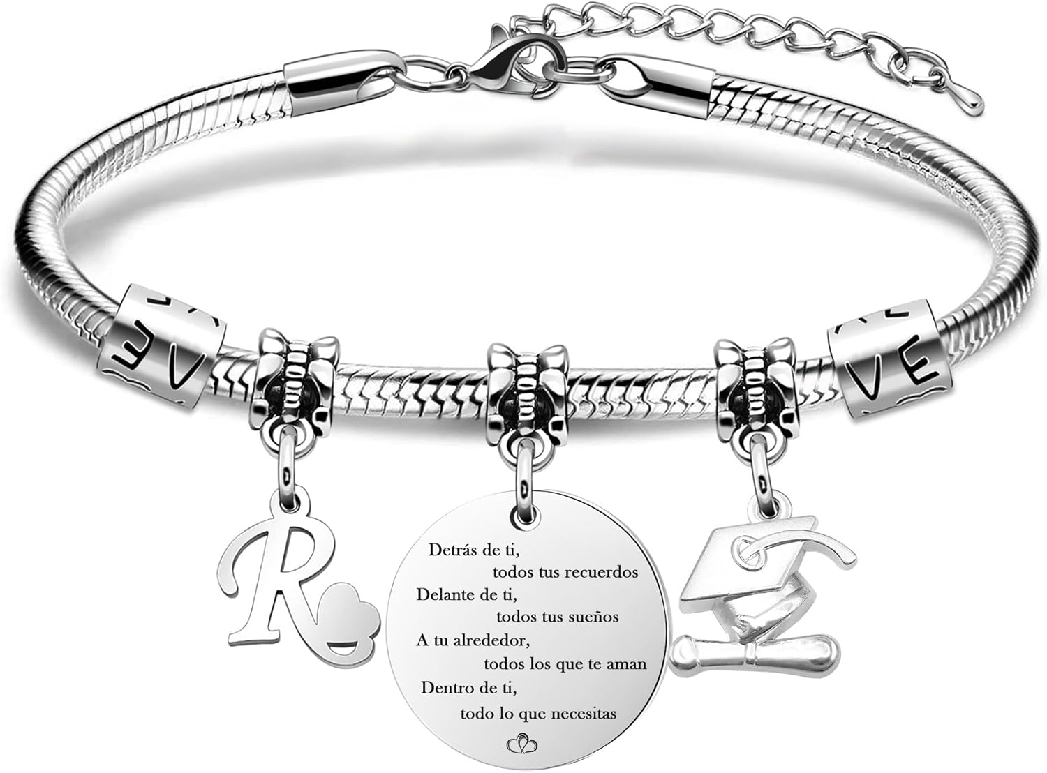 Astellea Pulsera con Iniciales Inspiradoras para la Graduación Regalo de Graduación P