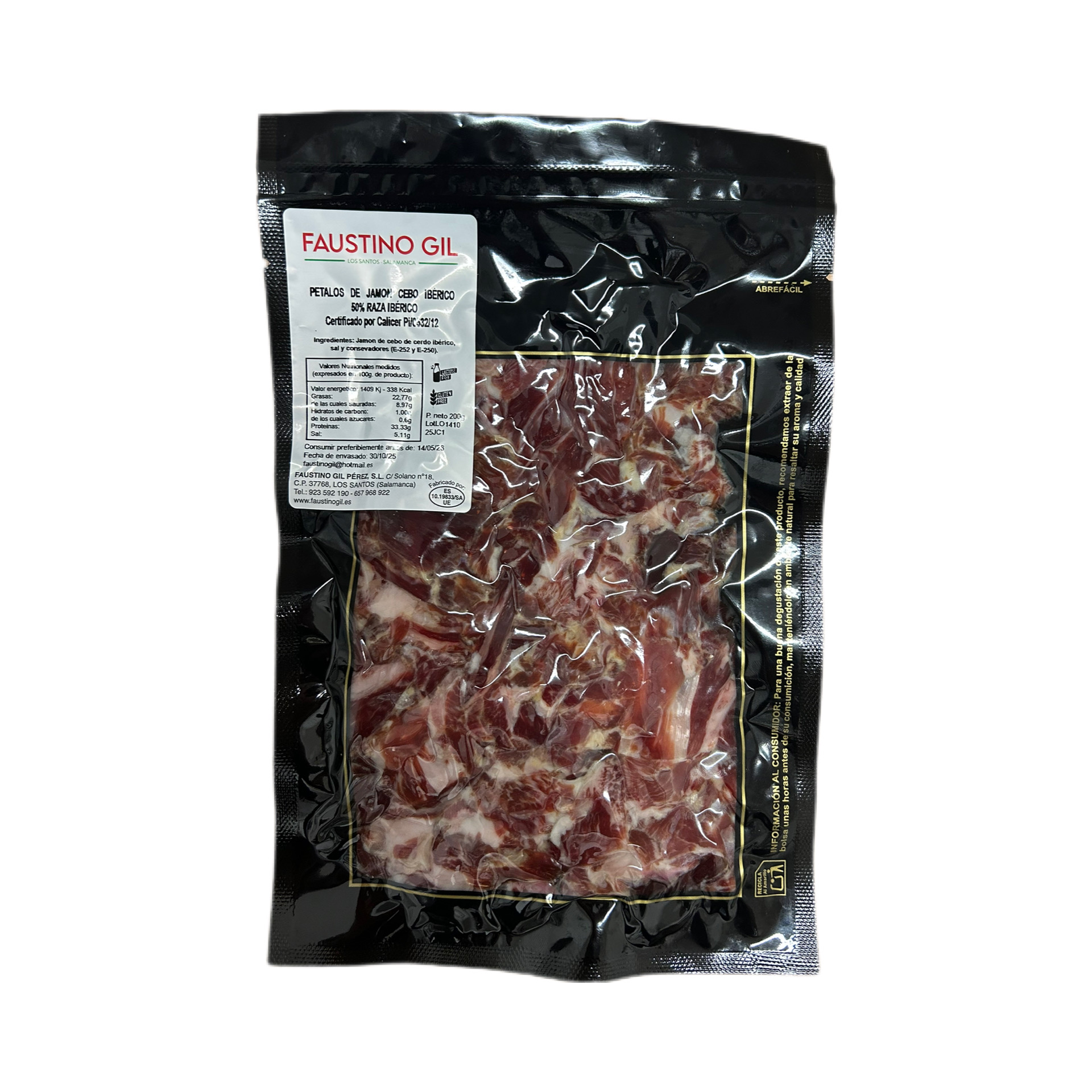 Virutas de  Jamón Ibérico cebo 400g  – 2 unidades de 200g – Lonchas de jamón –  Ibéri
