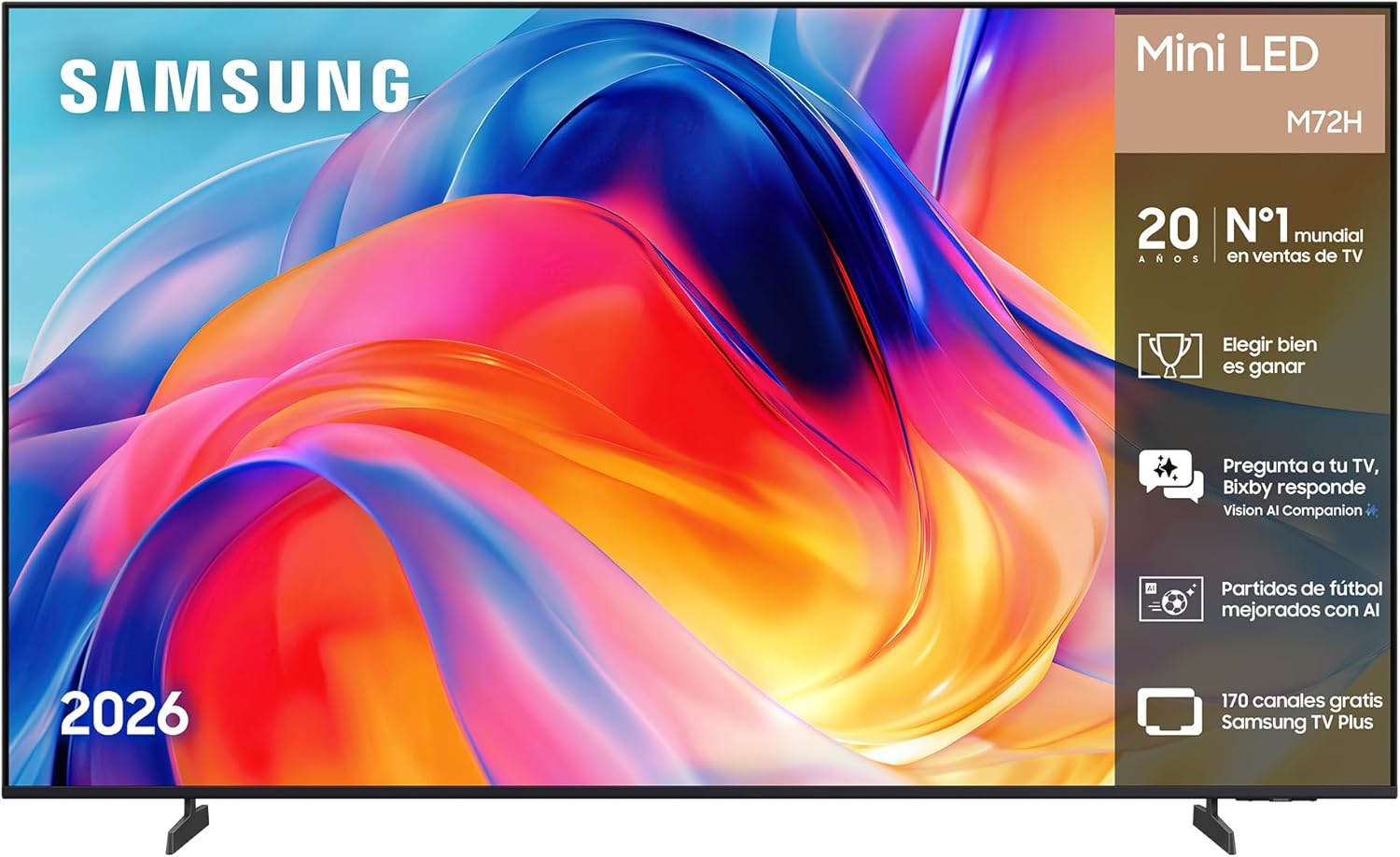 Samsung TV 65 Pulgadas Mini LED M72H 4K Smart TV con Vision AI Companion, Modo AI Foo