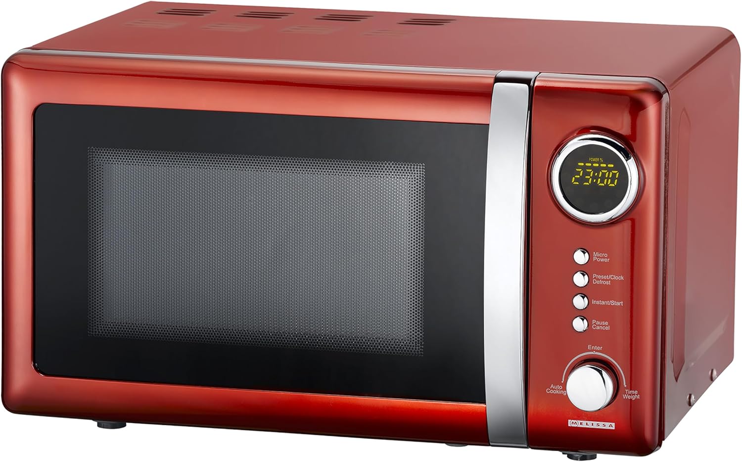 Melissa 16330109 Classico Microondas – Horno microondas – Diseño retro – Carcasa metá