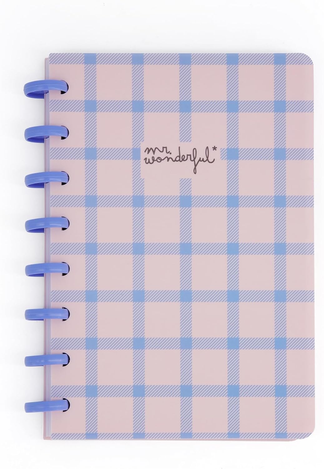 Mr. Wonderful – Libreta A5 – Cuadros azul y rosa – Con portada en plástico con un bon