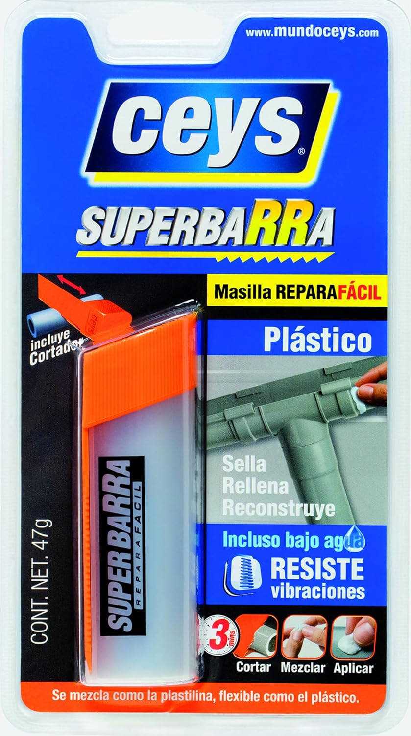 Ceys – Super Barra para plásticos – Sella Rellena y Reconstruye – Masilla arregla tod
