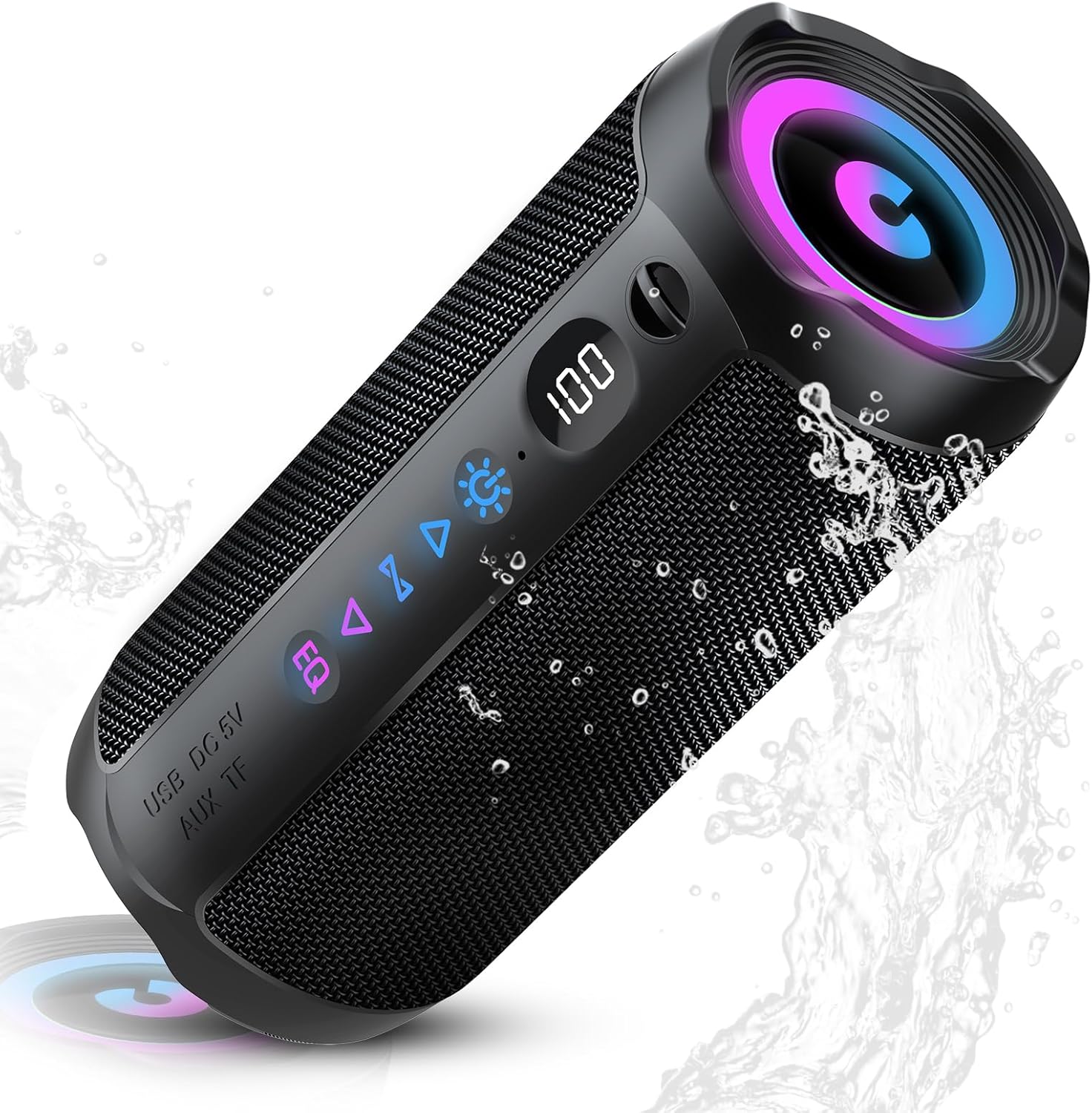 Altavoz Bluetooth Portátil 25W, Potente Altavoz Bluetooth, Altavoces Graves Duales, 2