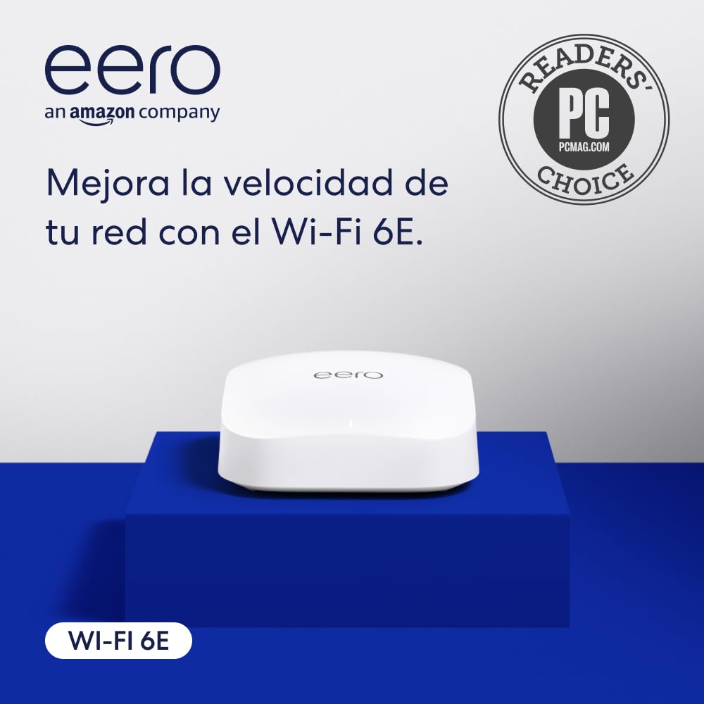 Router wifi de malla eero Pro 6E de Amazon | Con Ethernet de 2,5 Gb/s, 190 m2 de cobe