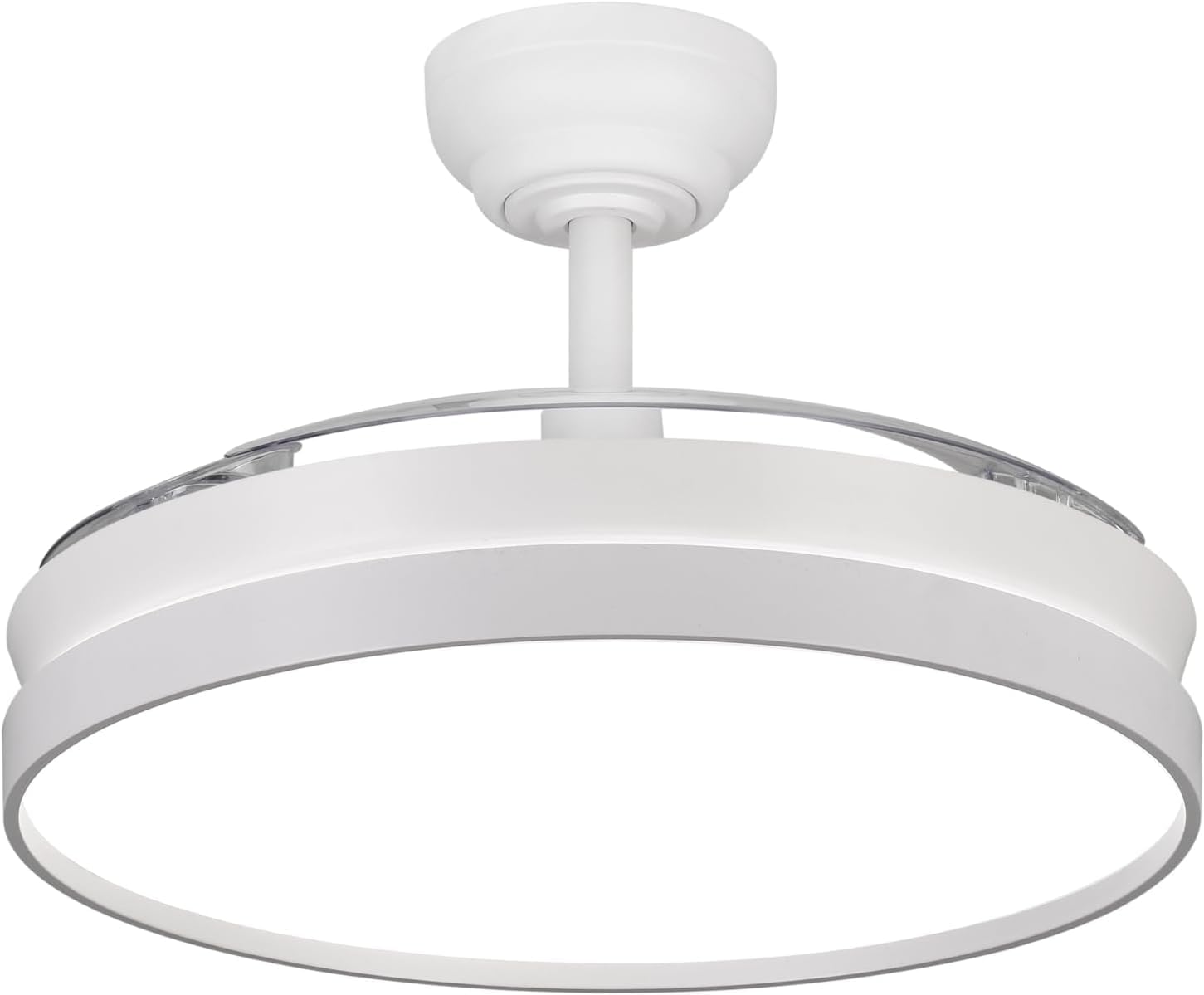 LEDUNI Ventilador de techo color Blanco 72W 7590lm,Aspas retráctiles,Motor DC 30W, Lu
