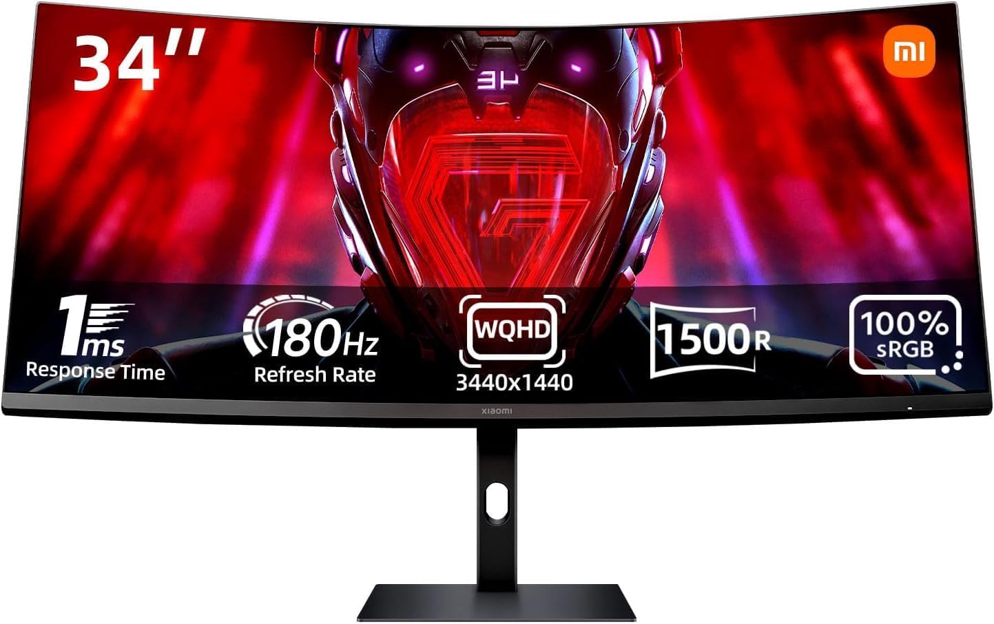 XIAOMI Curved Gaming Monitor G34WQi – Monitor Gaming de 34″ WQHD (3440 x 1440, 180Hz,