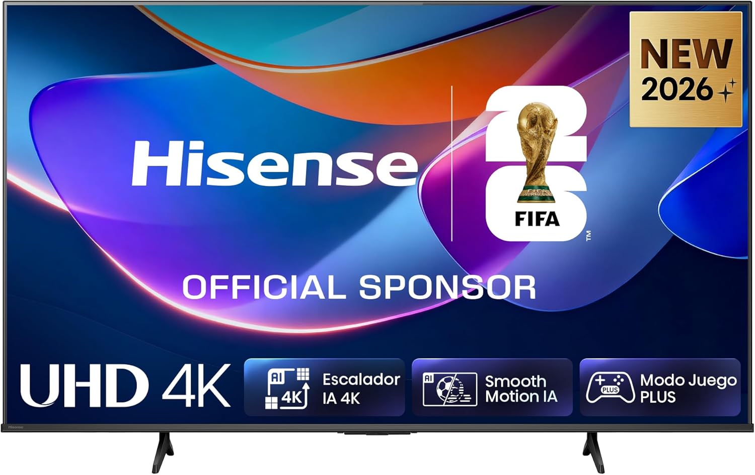 Hisense 50A6S – UHD 4K Smart TV 50 Pulgadas, Escalador IA 4K, Smooth Motion IA, Modo 